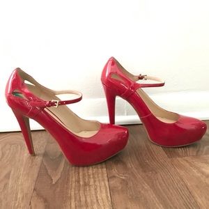 Cherry red pumps
